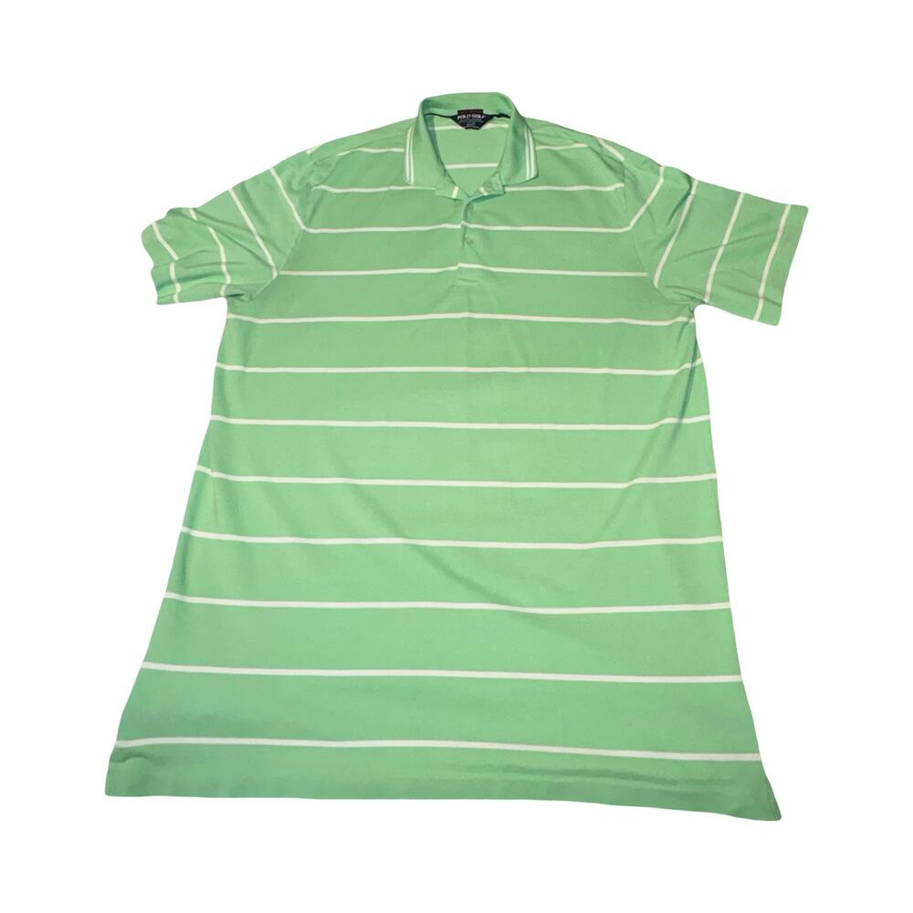 Polo Ralph Lauren Golf Striped Polo Shirt Mint Green & White - Mens XL